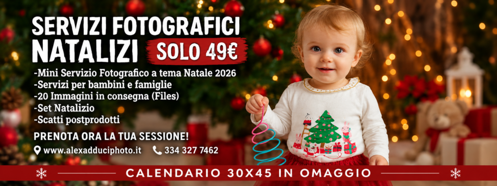 Servizi Fotografici Natalizi con Bimbo